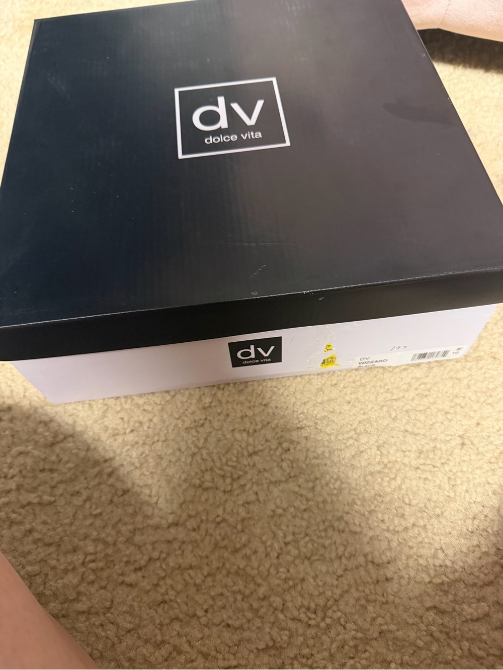 DV by Dolce Vita Black & White Shoe Box with 'DV' Label